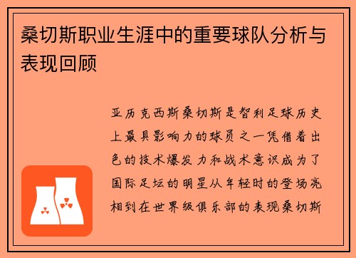 桑切斯职业生涯中的重要球队分析与表现回顾